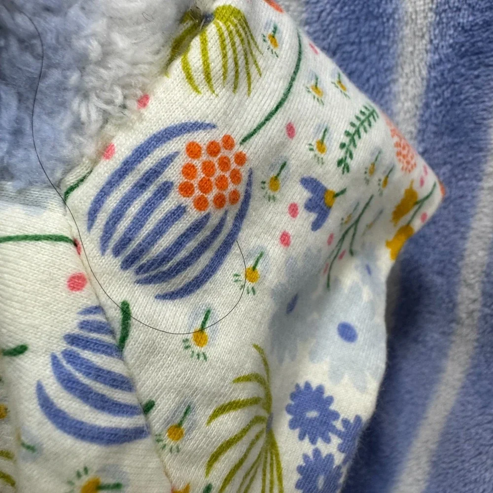 Matilda Jane Throw Blanket Botanical Striped Fleece Ruffle Floral 60